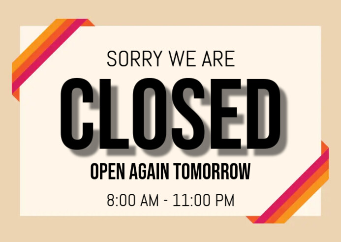 we're closed Template | PosterMyWall