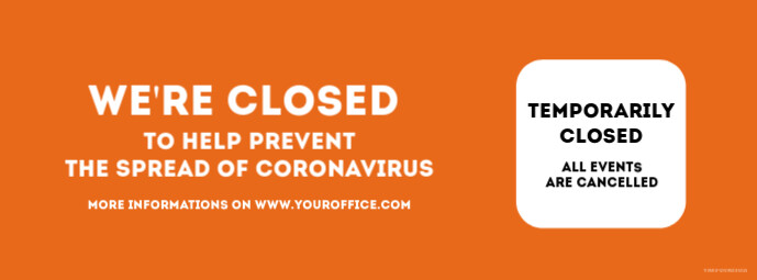 We're Closed Prevention Corona Helping Banner template
