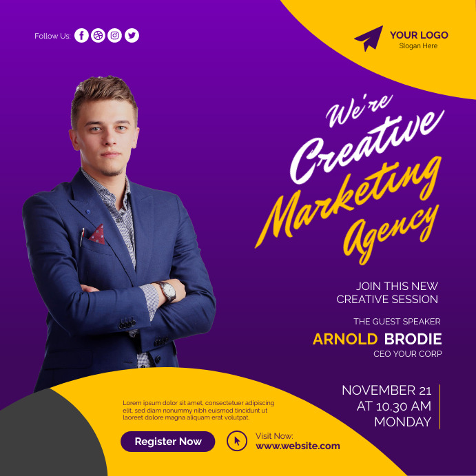 We're Creative Marketing Agency Event Poster template