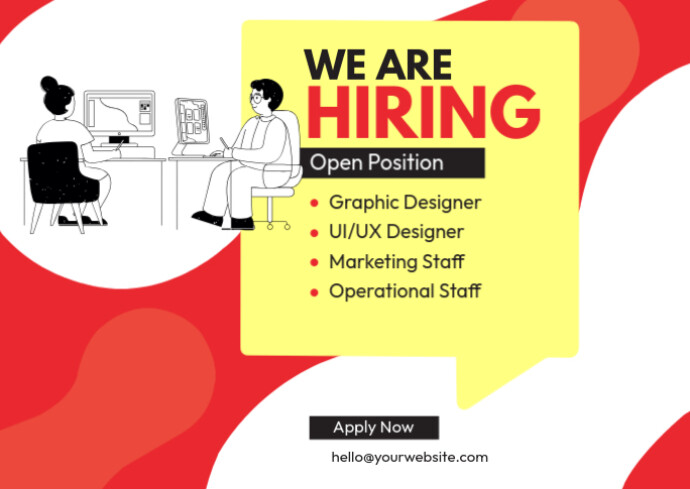 We're Hiring Ad Template 明信片