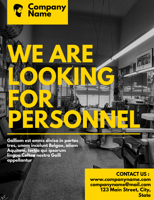 We're hiring barber shop flyer advertisement Template PosterMyWall