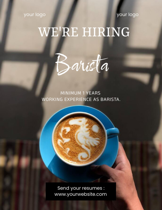 Copy of We're Hiring Barista Poster PosterMyWall