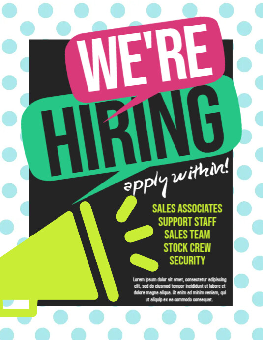 WE'RE HIRING Template PosterMyWall