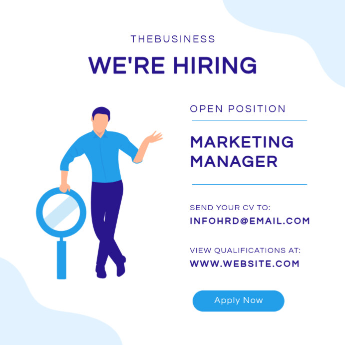 we're hiring job recruitment wanted poster Template PosterMyWall