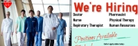 we're hiring/jobs/flyers/health/medical staff Banner de LinkedIn template