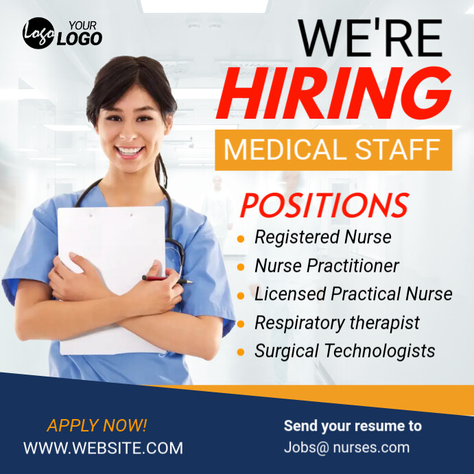 We're Hiring Medical Staff ad Template | PosterMyWall