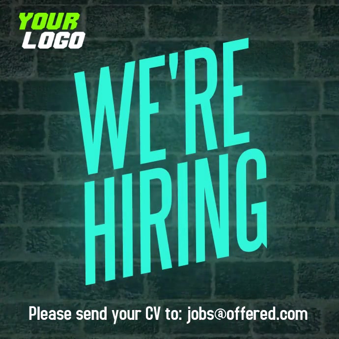 Copy of We're hiring neon sign instagram ad template | PosterMyWall