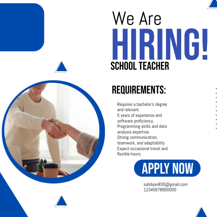 we're hiring poster Template | PosterMyWall