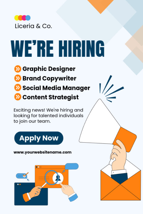 Plantilla de We're Hiring Poster | PosterMyWall