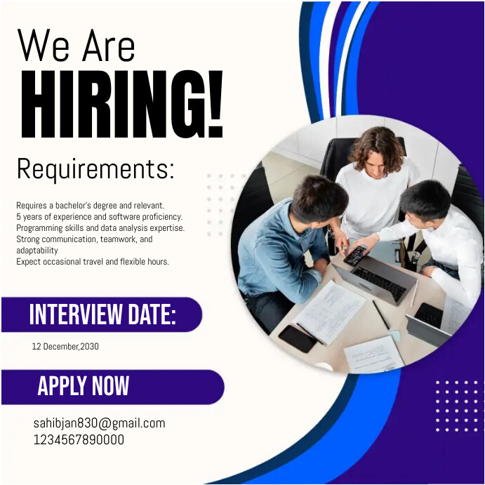 we're hiring poster Template | PosterMyWall