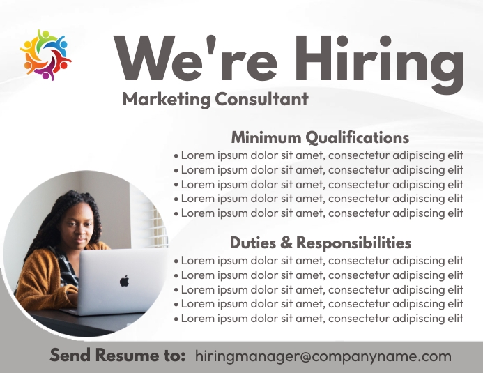 we're hiring poster Template | PosterMyWall
