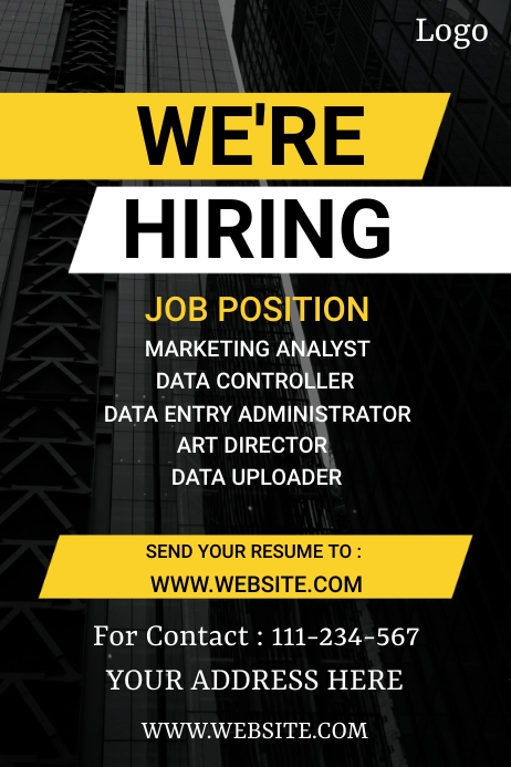 We're hiring poster Template | PosterMyWall