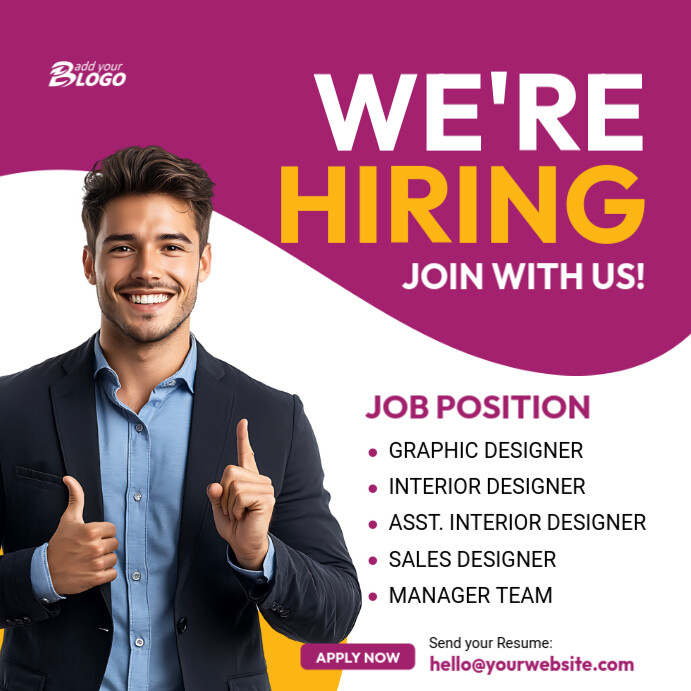 We're Hiring Template Square (1:1)