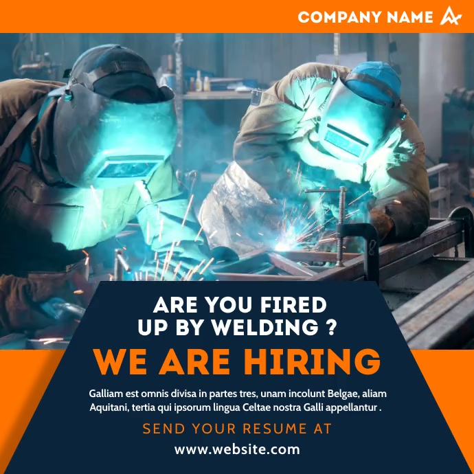 we're hiring welders Template PosterMyWall