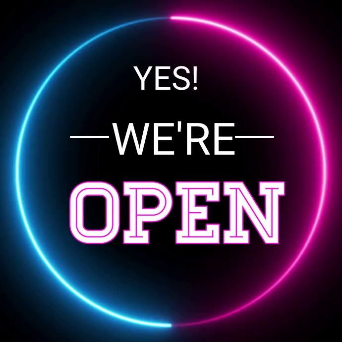 Were Open Tutorial we're open, yard sign Template | PosterMyWall