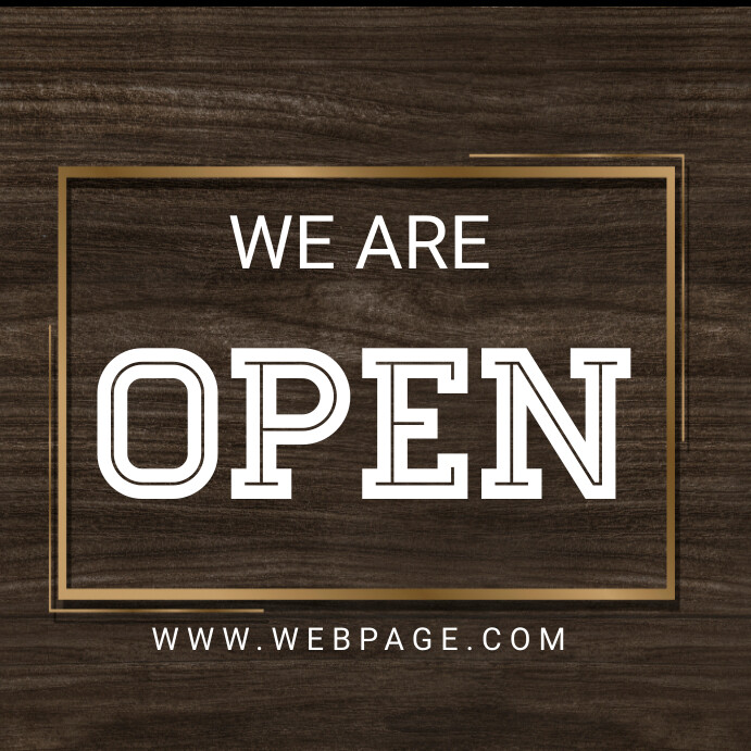 we're open, yard sign, we are open Instagram Post template