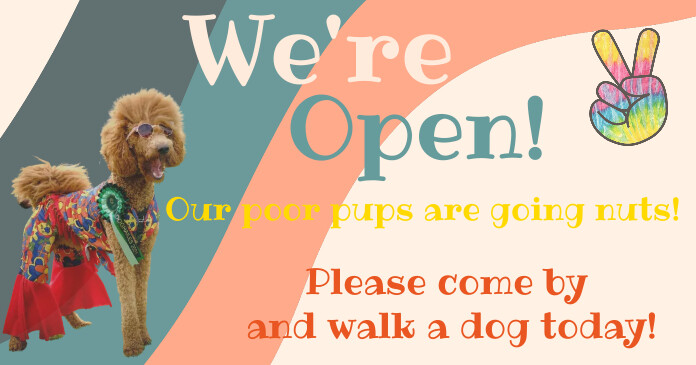 We're Open Facebook Gedeelde Prent template