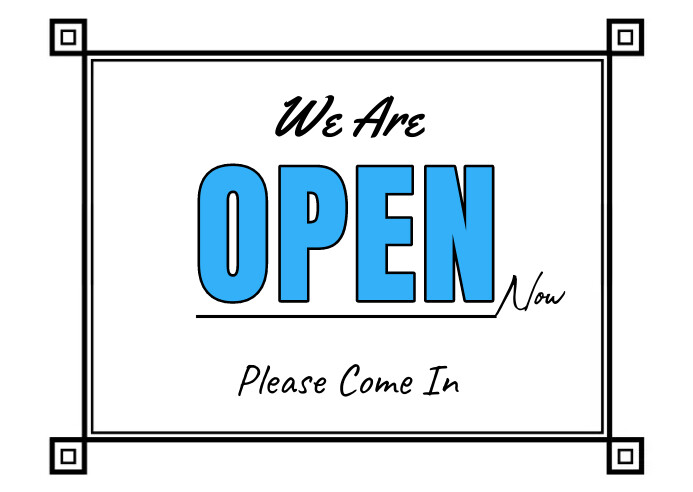 We're open now Instagram posts Postcard template