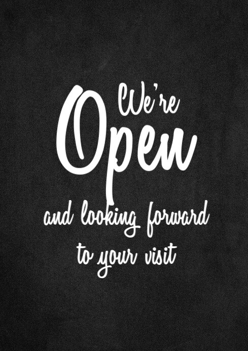 we're open sign poster flyer chalk poster Template | PosterMyWall