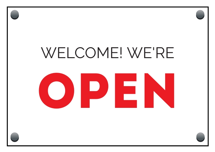 we're open signage A3 template