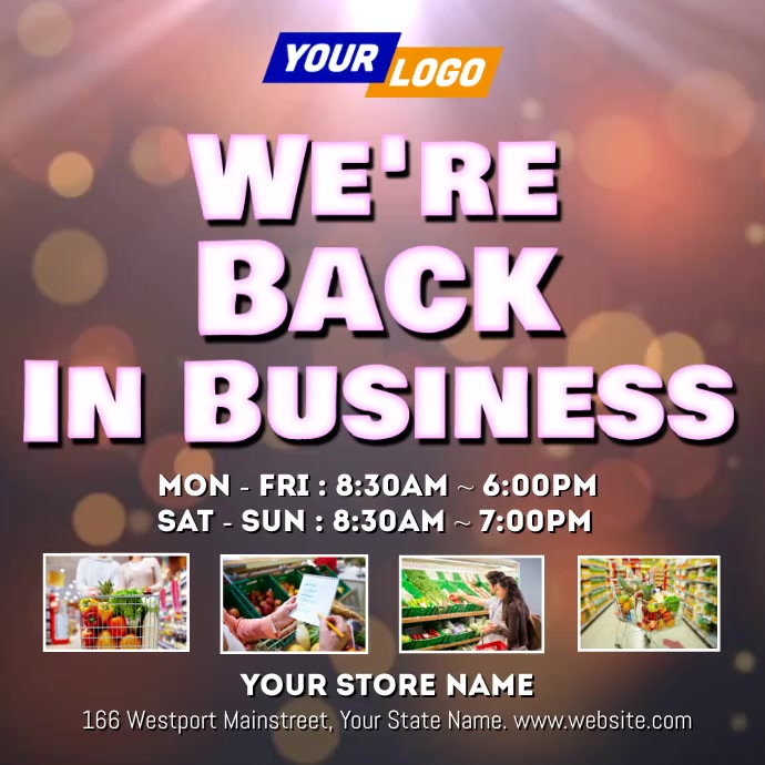 We're Open template Post Instagram