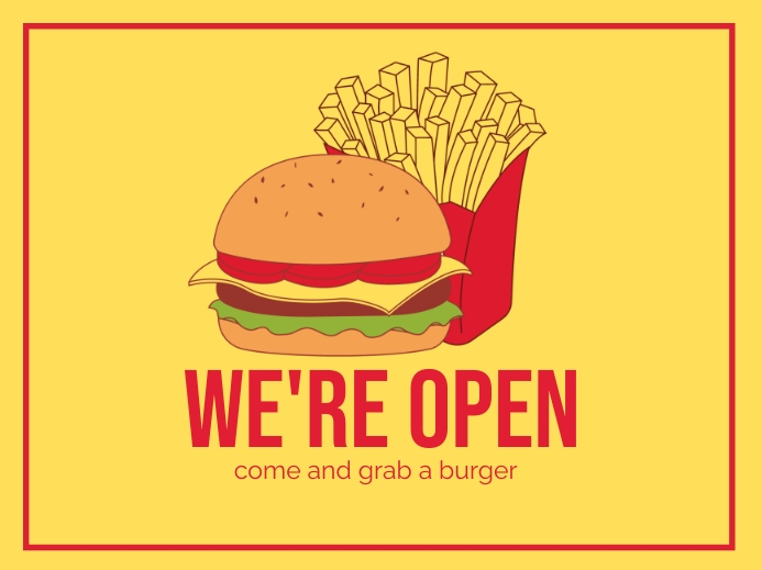 We're Open Yard Sign Gårdskilt template