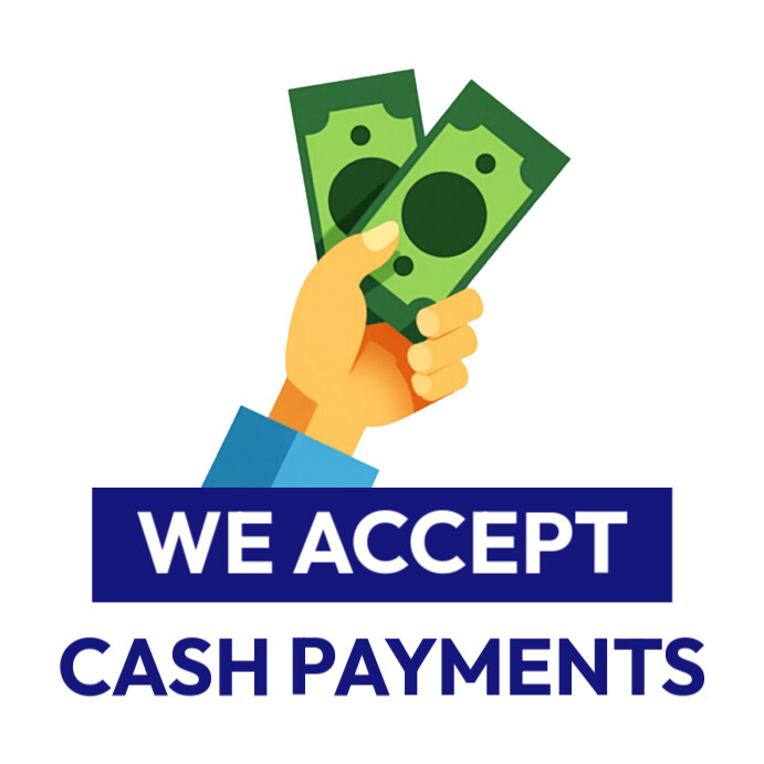 We accept cash payments Publicación de Instagram template