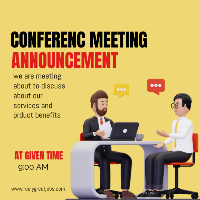 we are announce meeting hall confrence 2025 Instagram Post template