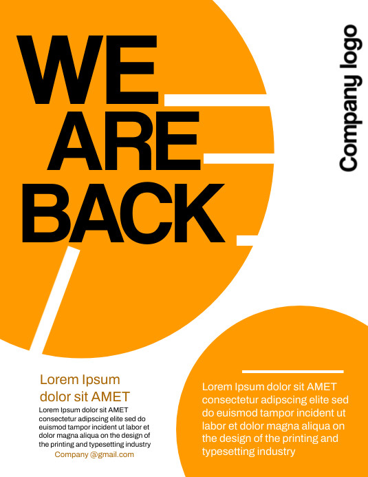 We are back, professional services Flyer (US Letter) template
