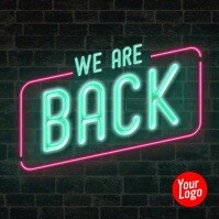 We Are Back Instagram Neon Animation Video Template Postermywall