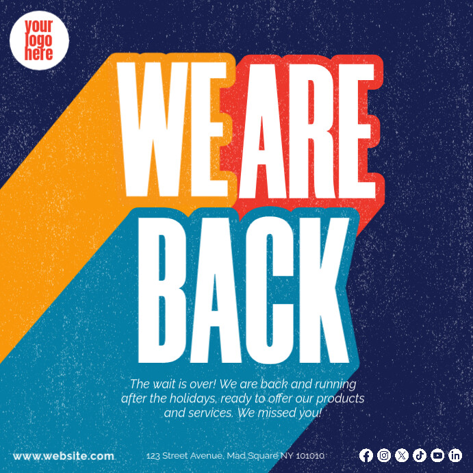 We are back reopening instagram post Template | PosterMyWall