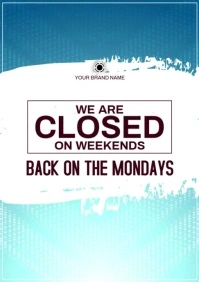 We are close sign A4 template