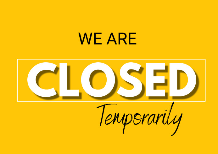 We are closed, yard sign, we're closed Cartolina template