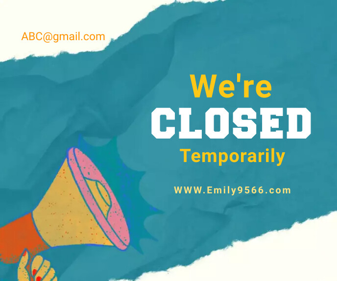 we are closed Large Rectangle template