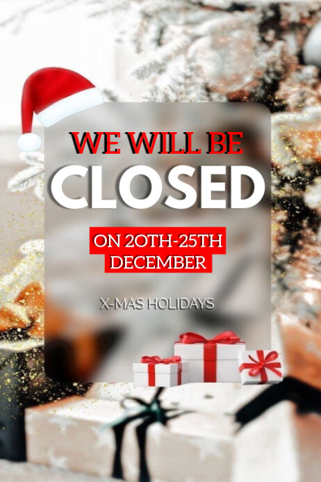 we are closed Poster template