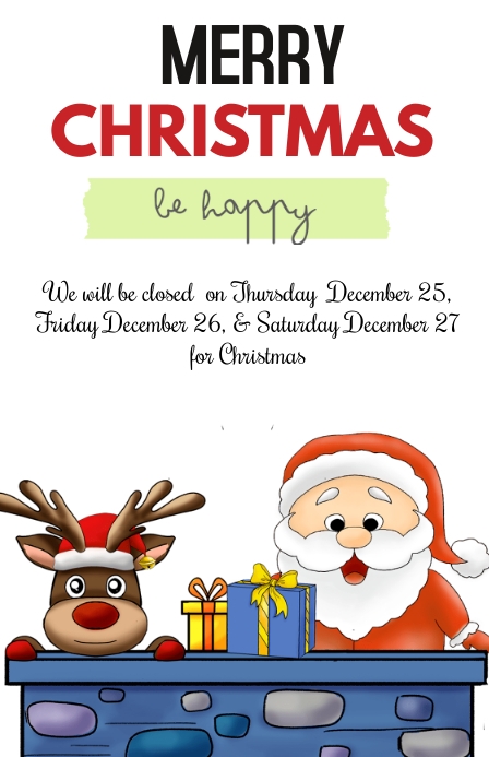 we are closed for christmas Halfbladsy Breed template