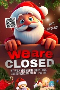We Are Closed For  Christmas Template Affiche