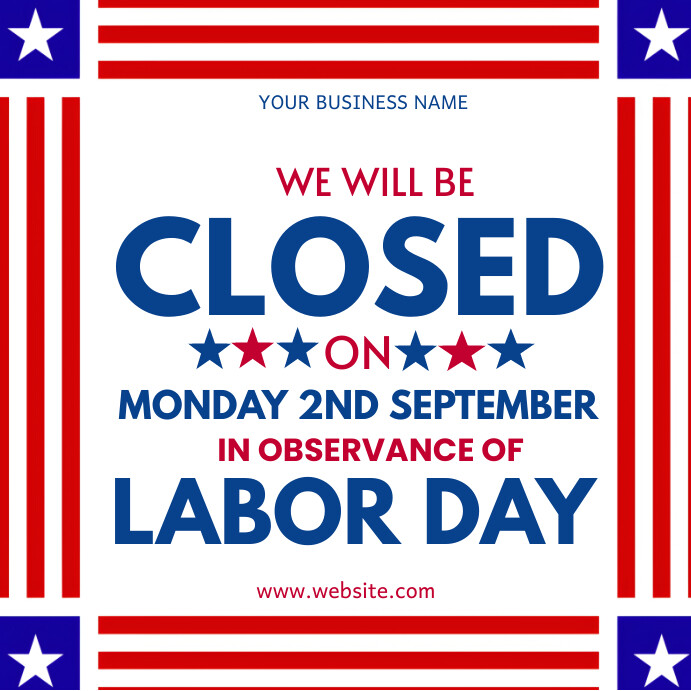 We are closed for labor day Post Instagram template