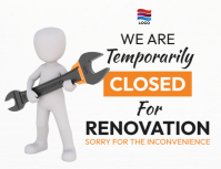 White Renovation Closure Notice Flyer Template