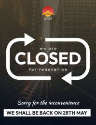 Hitam Closure Announcement Flyer Template