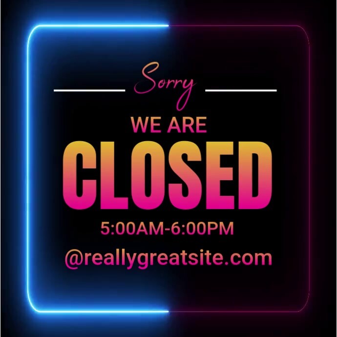 We Are Closed Instagram Post Template | PosterMyWall