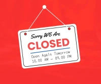 We are closed notes templates Medium Rectangle
