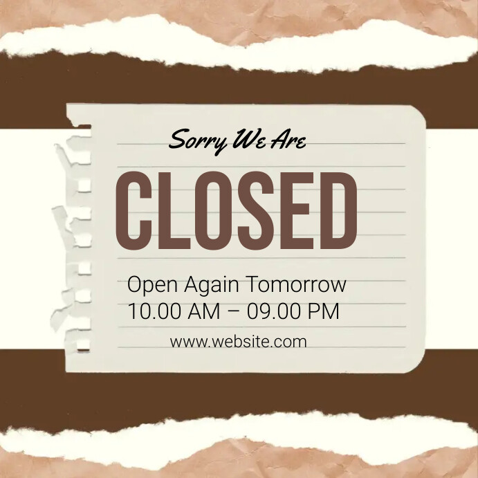 Plantilla de We are closed notes templates | PosterMyWall
