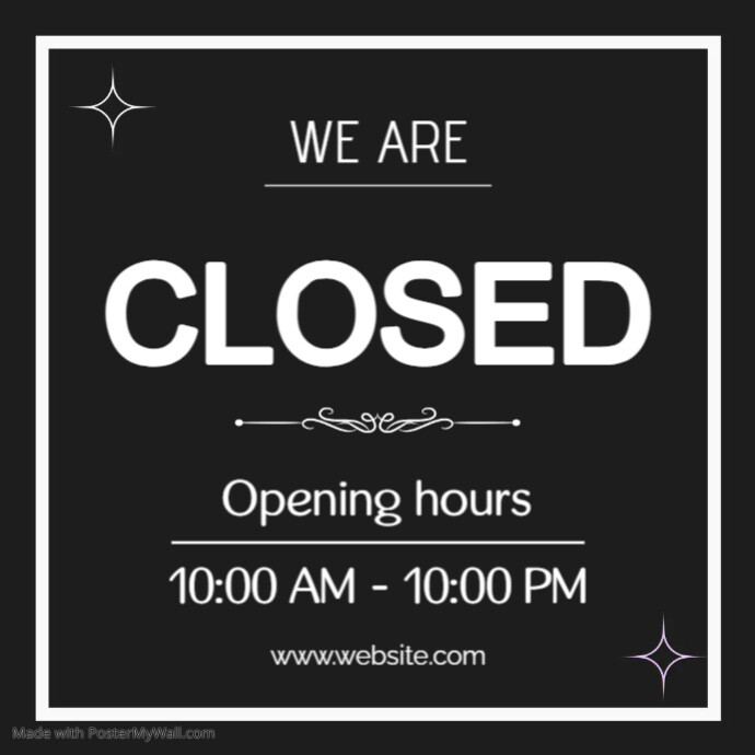 Plantilla de We are closed notes templates | PosterMyWall