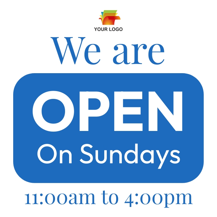 We are closed on sundays Template PosterMyWall
