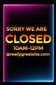 We Are Closed  Poster template