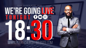 Purple Church Live Announcement Facebook Cover Video Template