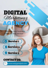 สีขาว we are hire new jobs marketing agency now join 2025 A6 Template