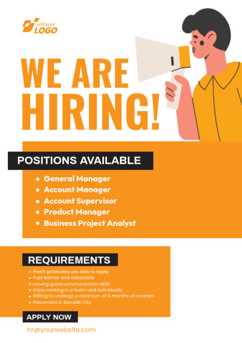 We Are Hiring A4 template
