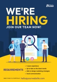 We Are Hiring A4 template
